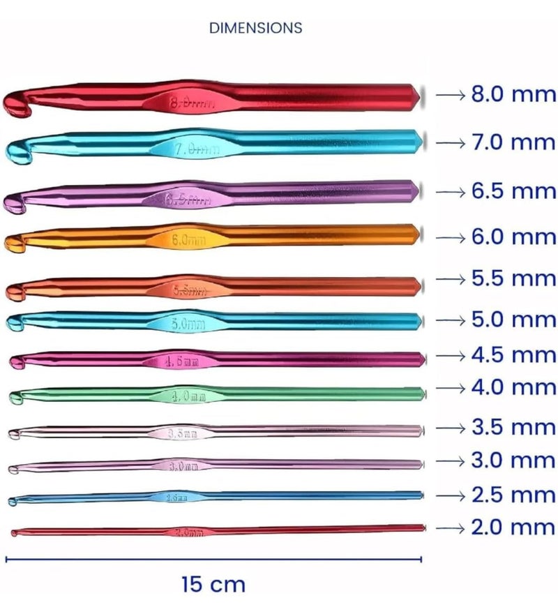 VRB Dec 12pcs Crochet Needles, Knitting Needles, Crochet Kit, Crochet Hook, Knitting Kit, Needle Set, Knitting Needle Set, Crochet Needle, Crochet Set, Crochet Hook Set for Crocheting. (12Pcs Crochet Needle) - Image 2
