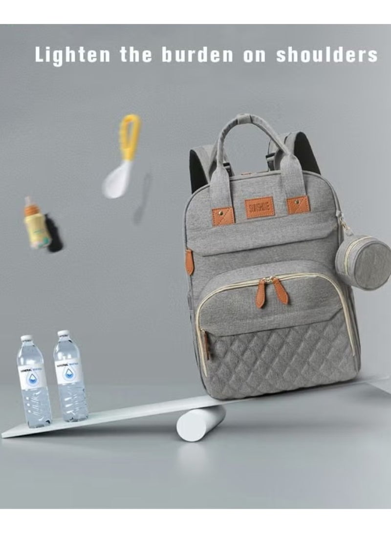 حقيبة حفاضات الأطفال الظهر، حفاضات متعددة الوظائف تغيير محطة للأولاد الفتيات في الهواء الطلي والسفر، هدايا استحمام الرضع، السعة الكبيرة، 900 د أكسفورد، USB بورت - Image 4