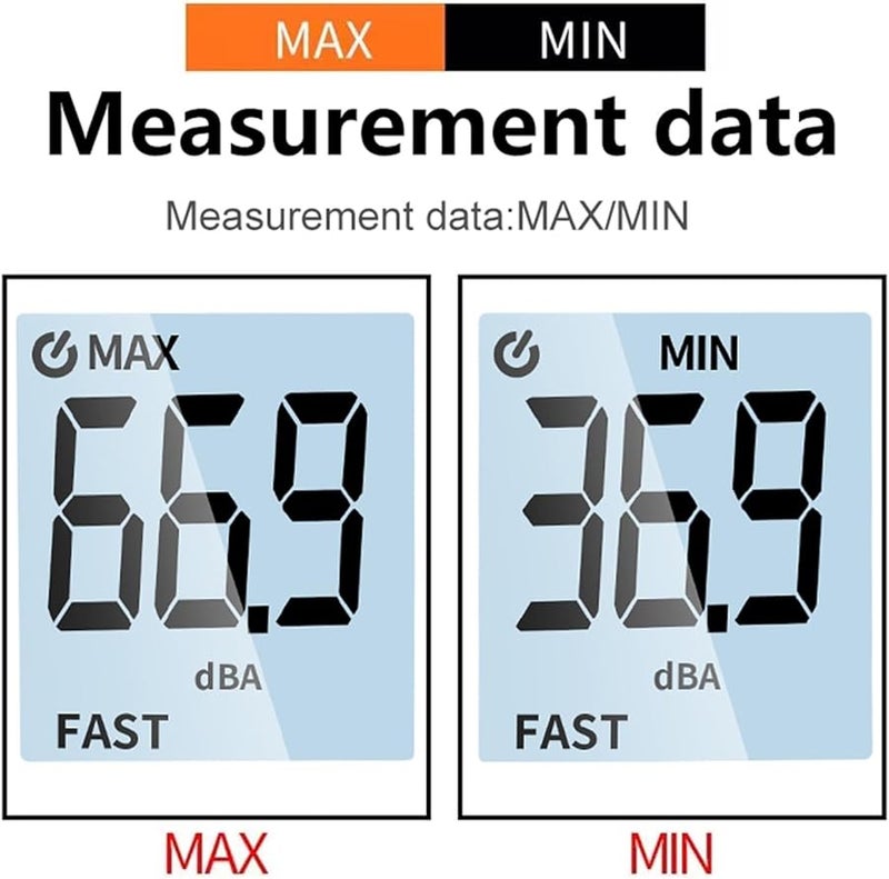 مقياس مستوى الصوت الرقمي، جهاز اختبار الديسيبل، مقياس الضوضاء المحمول 30-130 ديسيبل - Image 4