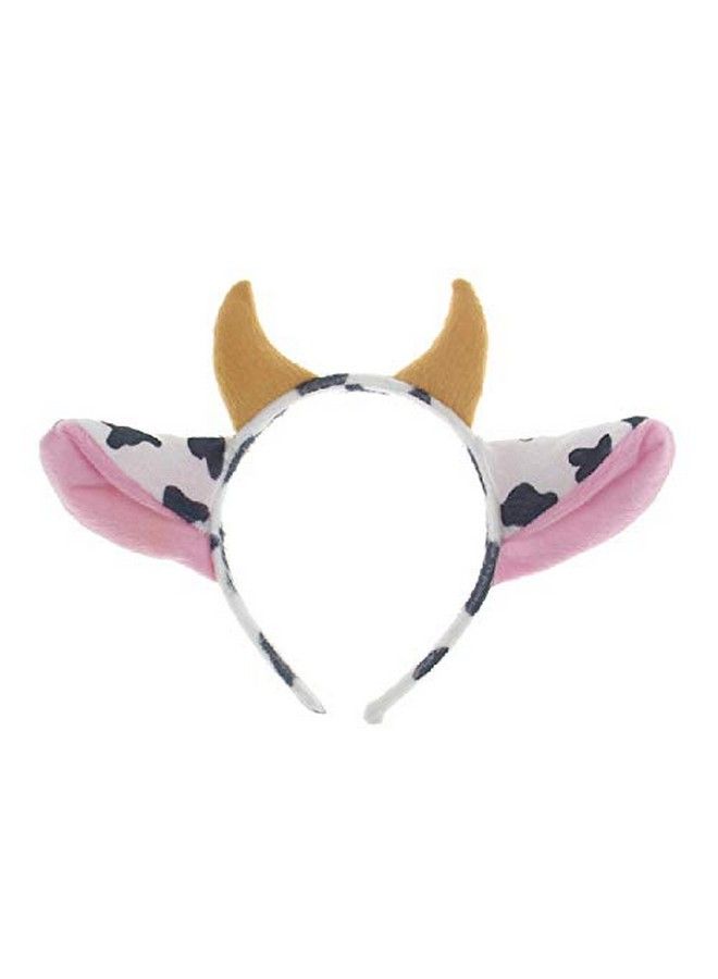 Hosfairy Funny Cartoon Dairy Cow Ears And Horns Design Headband Hairhoop Hair Accessiores For Party Show Performance(White/Black) - Image 2