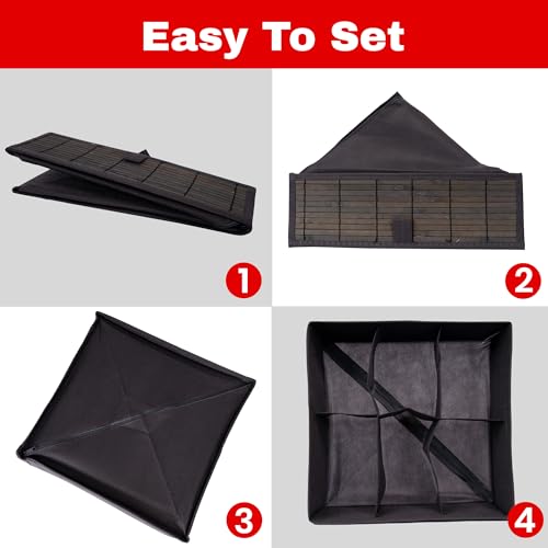 Prime Pick Storage Organizer Box Foldable Cloth Innerwear Socks Organizer Lid Covered Wardrobe Drawer Closet Storage Container Breathable Fabric Easy Carry Handles Grey Pack of 2 - Image 3