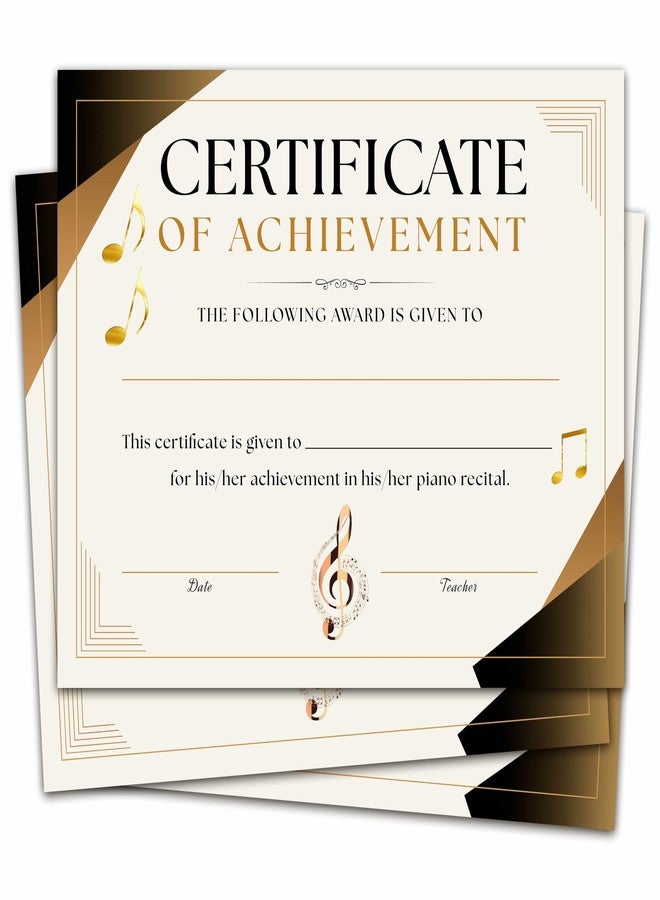 Gihyan Music Achievement Certificate, Certificates of Achievement Award, Music Awards of Completion Gifts for Honor Music Students, Music School Graduation Gifts, 25 Pcs Awards Certificates -07 - Image 1