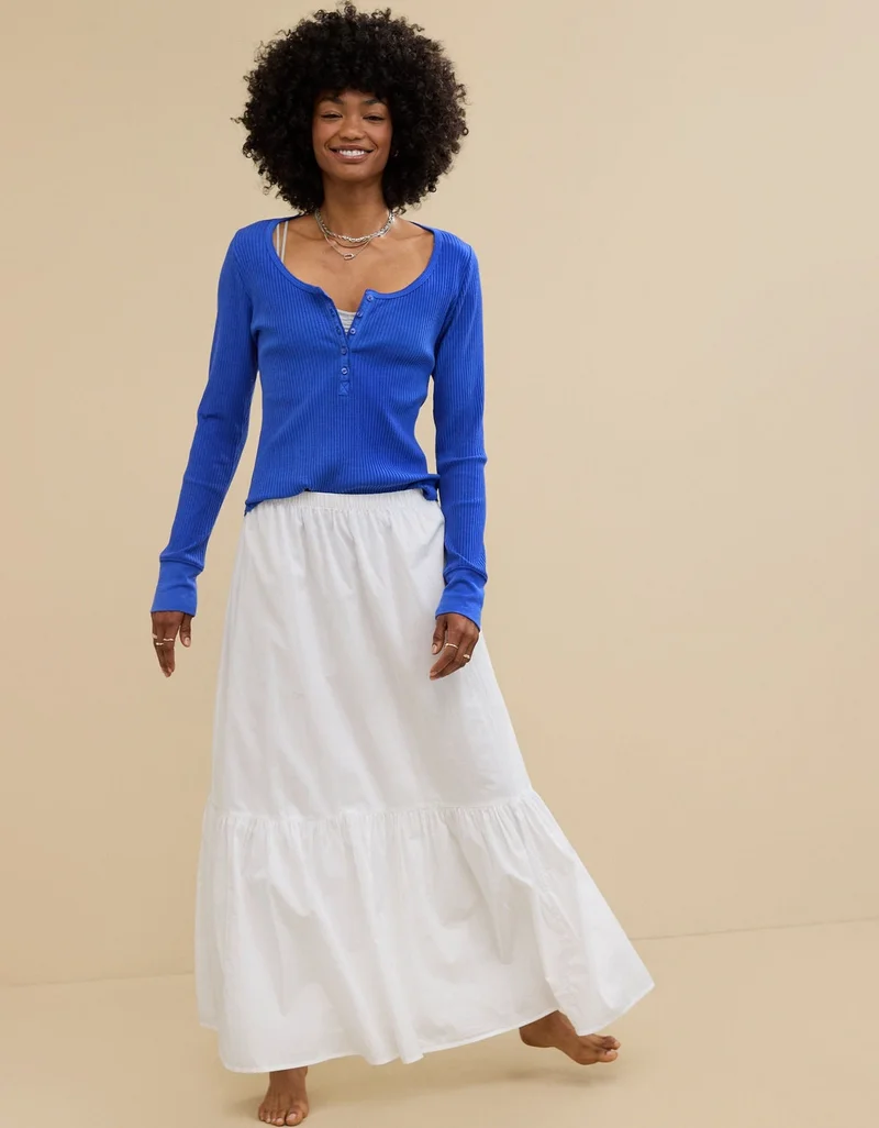 Aerie Aerie Essential Henley Layering T-Shirt