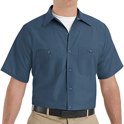 Red Kap Men's Industrial Work Shirt, Short Sleeve, Dark Blue, 2X-Large - Image 4