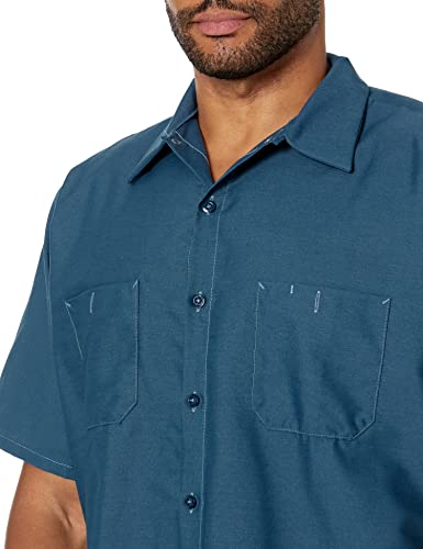Red Kap Men's Industrial Work Shirt, Short Sleeve, Dark Blue, 2X-Large - Image 3