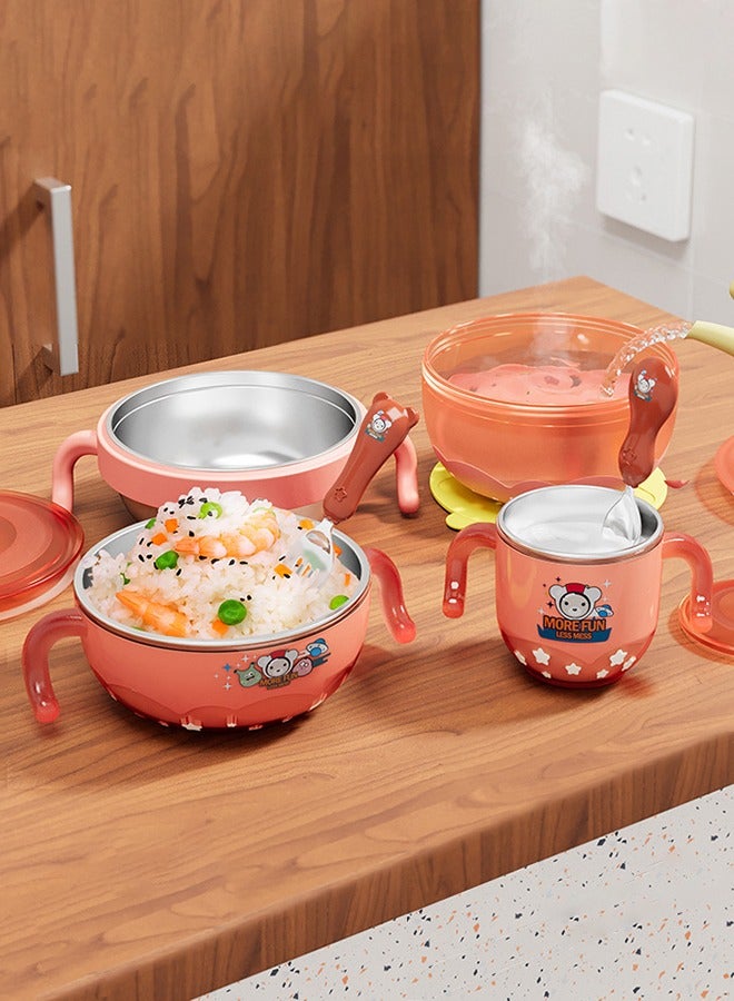 Star Core 5 Pcs Baby Feeding Set, Food-grade Material Baby Tableware Set, Baby Cutlery and Plates Set, Non-Slip Infant Dinnerware Set, Baby Self Feeding Utensils - Image 1