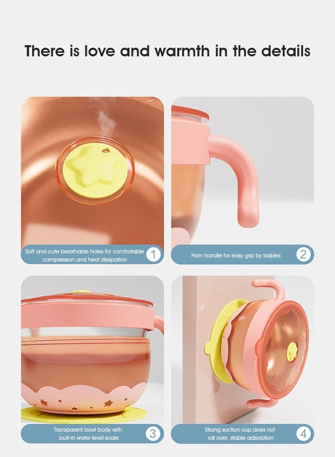 Star Core 5 Pcs Baby Feeding Set, Food-grade Material Baby Tableware Set, Baby Cutlery and Plates Set, Non-Slip Infant Dinnerware Set, Baby Self Feeding Utensils - Image 5