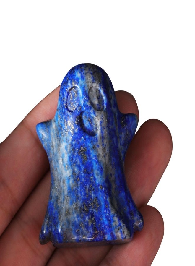 Artistone Lapis Lazuli Ghost Figurine Hand Carved Gemstone Crystal Statues Reiki Healing Stone Halloween Carnival Party Decor - Image 3