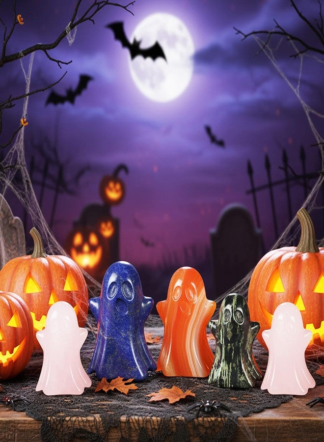 Artistone Lapis Lazuli Ghost Figurine Hand Carved Gemstone Crystal Statues Reiki Healing Stone Halloween Carnival Party Decor - Image 5