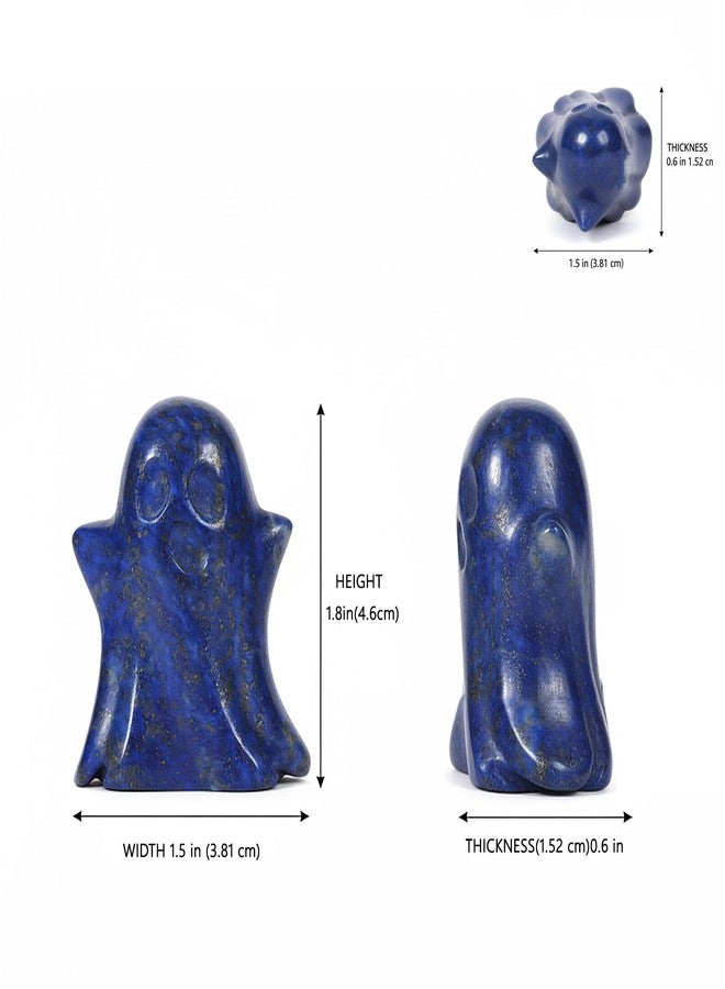 Artistone Lapis Lazuli Ghost Figurine Hand Carved Gemstone Crystal Statues Reiki Healing Stone Halloween Carnival Party Decor - Image 2