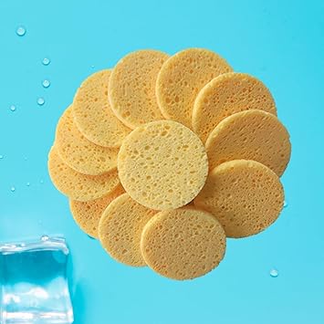 HEALIFTY 50Pcs Sponge Pad Cellulose Compress Puff Facial Washing Sponge Face Care Cleansing RoundSkin Color - Image 5