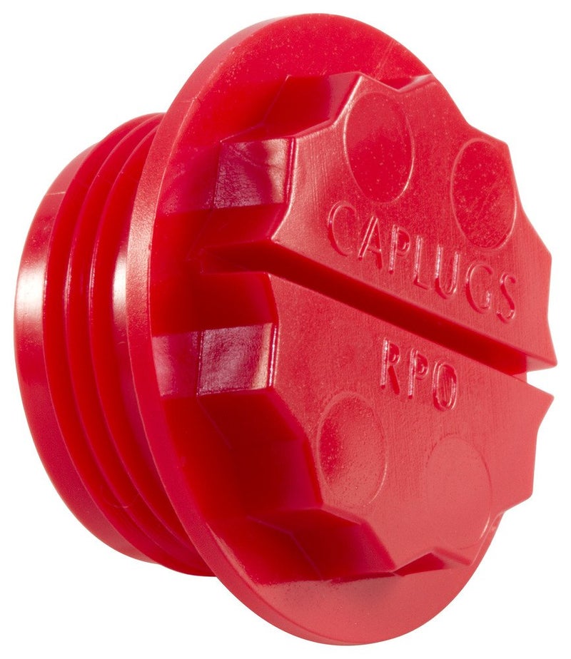 RPO-124 – RPO Series – Threaded Plugs for SAE Straight Threaded Ports, 24 Pack, to Plug Thread Size 1-7/8-12", Protective Closures, High-Density Polyethylene (PE-HD), Red (99395266)