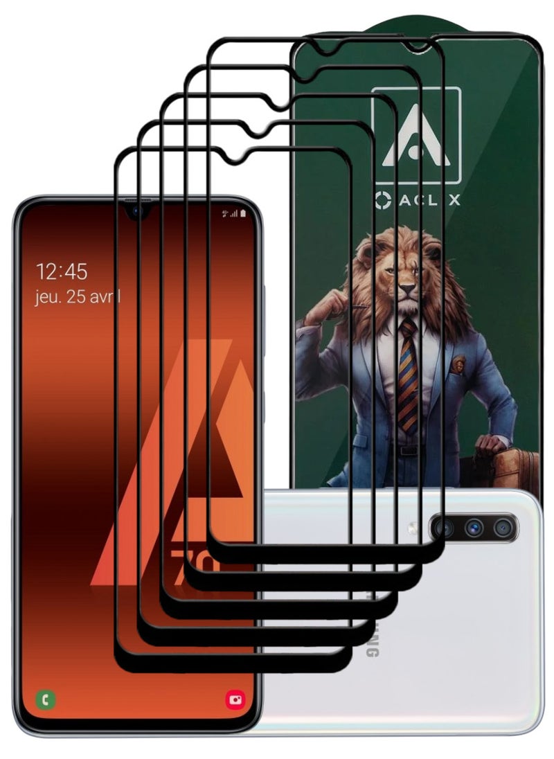 ACLIX 5 Pieces Antistatic ESD Dustproof Premium Quality High Definition Tempered Glass Screen Protector Designed For Samsung Galaxy A70 - Image 1