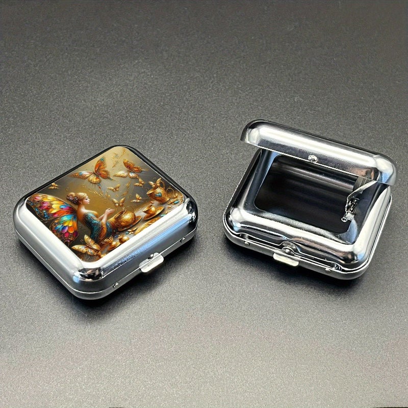 Metallic Color Butterfly Mini Ashtray Portable Outdoor Pocket Car Smoking Accessories - Image 5