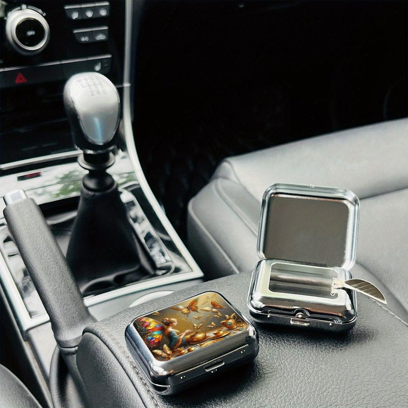 Metallic Color Butterfly Mini Ashtray Portable Outdoor Pocket Car Smoking Accessories - Image 4