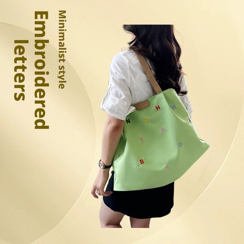 Large Capacity Tote Bag for Women 2026 Letter Print Handbag - Image 3