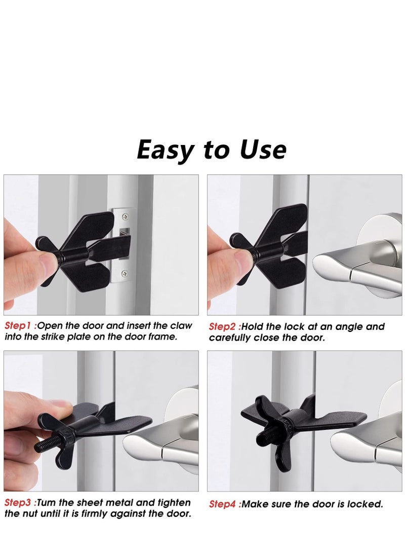 Captaintech Portable Door Lock, Home Security Door Locker Travel Lockdown Locks for Additional Safety and Privacy Security Devices for Traveling Hotel Home Apartment College(1 Pack) - Image 4
