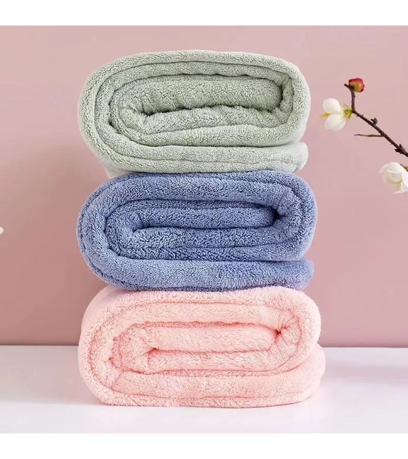 Pink and White Thick Absorbent Hair Towel Double Sided Use with Rippled Edge for Quick Drying 2 Pack - Image 4