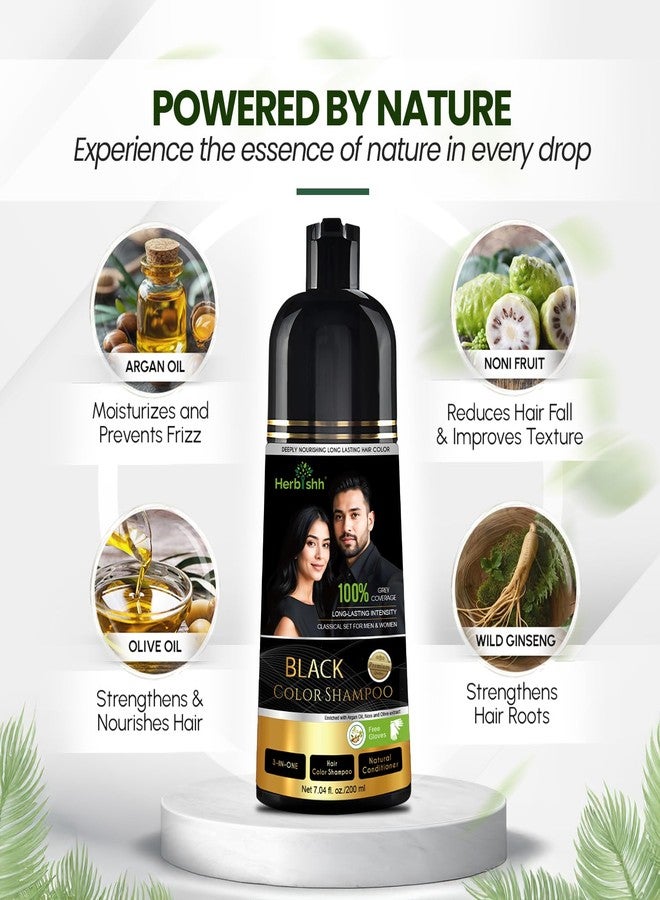 Herbishh Hair Color Shampoo Black Combo | 200 ml Dye Shampoo + Argan Oil & Argan Hair Mask for Dry & Frizzy Hair - Image 5