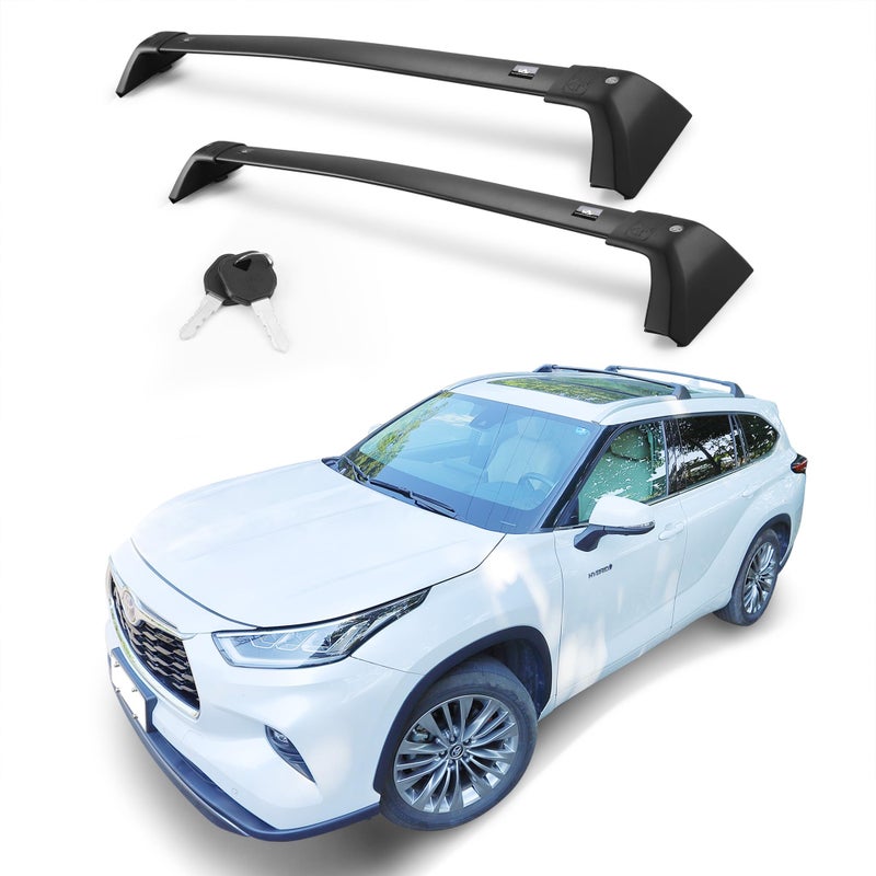 Autekcomma Heavy Duty Roof Rack Cross Bars Replacement for Highlander 20202026not fit LE Models Grand HighlanderAnti Theft Mechanism Lock with Max 260 lbs Loading Weight Crossbars
