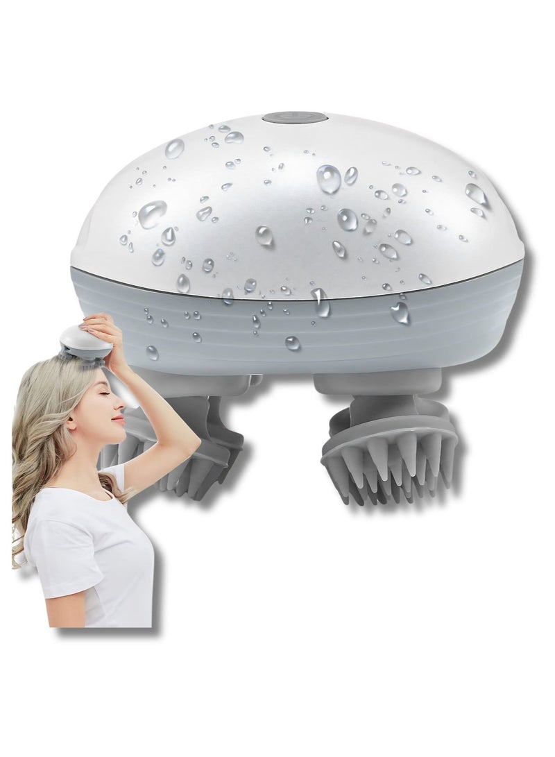 Electric Scalp Massager for Hair Growth – Portable Waterproof Head Massager with 3 Modes & 4 Massage Heads, Deep Cleaning Scalp Massager for Stress Relief, Pet Massager for Dogs & Cats - Image 1