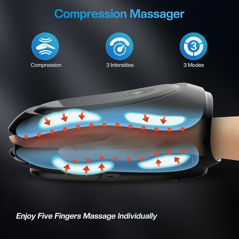 COMFIER Smart Hand Massager MachineAPP ControlHand Massage with Heat and CompressionMassager for ArthristisCarpal TunnelHand Wrist Finger Massager3 Heat Levels3 IntensitiesGifts for WomenMen - Image 3