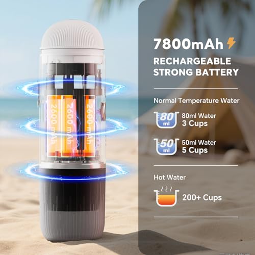 RECAFIMIL Portable Electric Espresso Coffee Maker for Ground Coffee & NS Capsule Espresso Machine Fast Self-Heating Technology‌ with USB-C Perfect for RV, Hiking, Camping, Office & On-the-Go Lifestyles, White - Image 5