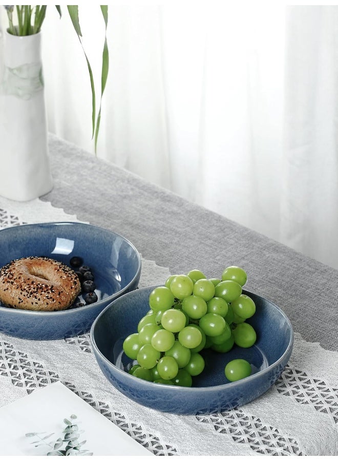 Famiware Aurora 4 Piece Reactive Glaze Pasta Bowls Set in 8.7 inches, 34oz Serving Bowl for Pasta, Salad, Noodles, Scratch Resistant, Microwave & Dishwasher Safe, Lagoon blue - Image 5