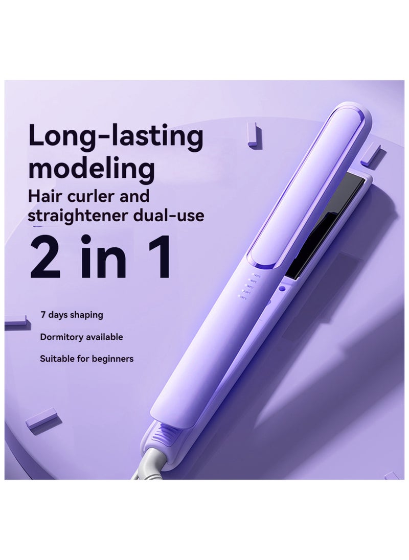 KADRAMA - Hair Straightener or 30mm Curling Iron  2 in 1 , Anion Hair Care, 5-Gear Temperature 140°-230°, Fast Heat-up, Long-lasting Modeling for Hair Styling(Purple) - Image 1