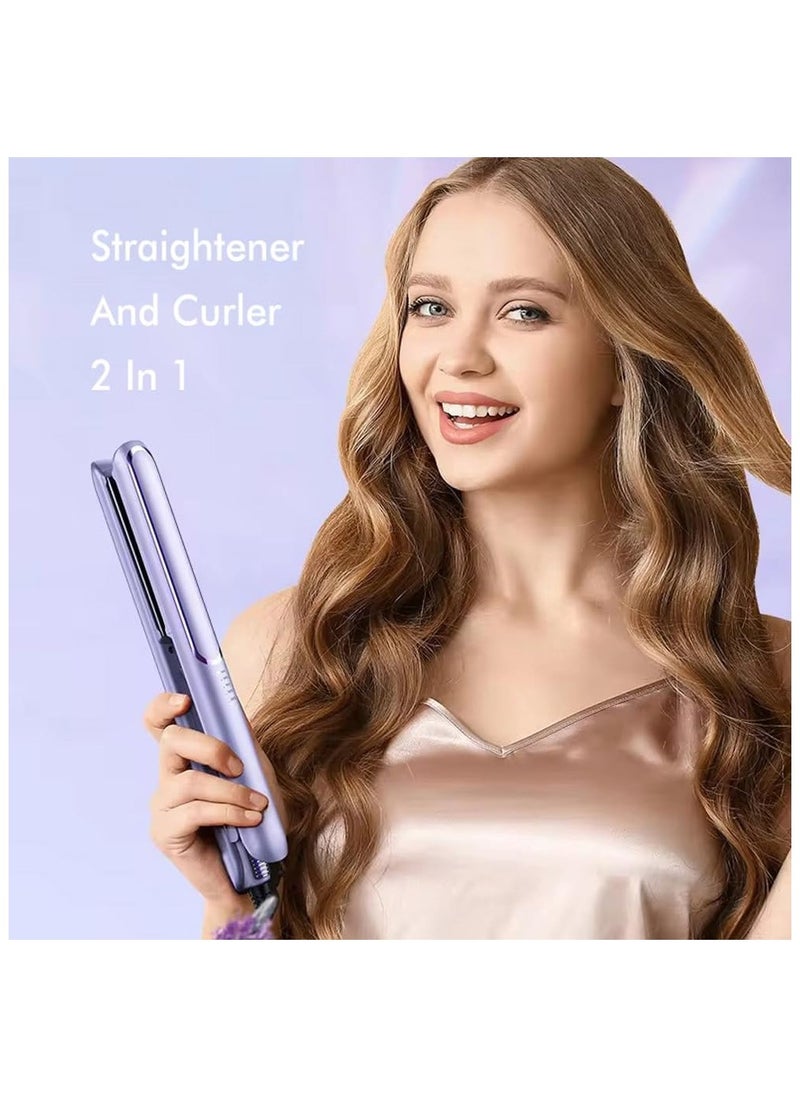 KADRAMA - Hair Straightener or 30mm Curling Iron  2 in 1 , Anion Hair Care, 5-Gear Temperature 140°-230°, Fast Heat-up, Long-lasting Modeling for Hair Styling(Purple) - Image 1
