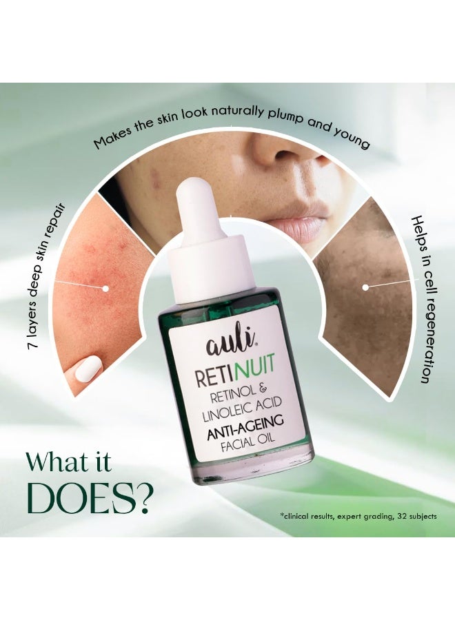 AULI LIFESTYLE Retinuit 0.3% Retinol Face Oil for Anti - Ageing, Reduce Fine Lines & Wrinkles, for Women, All Skin Type, 30ML - Image 4