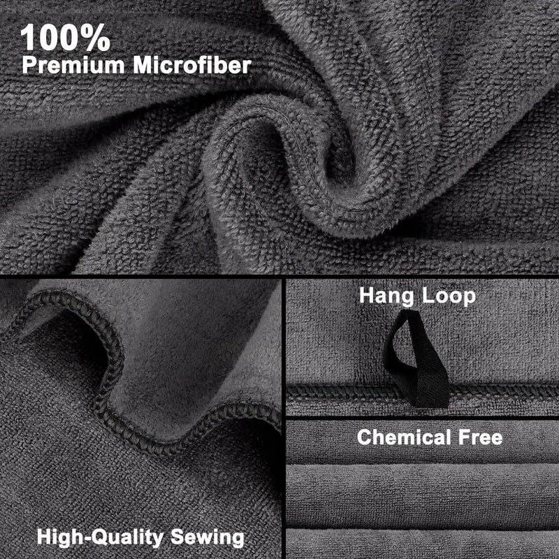 Orighty Bath Towels Pack of 2 - Soft Feel Grey Bath Towel Sets, Highly Absorbent Microfiber Towels for Body, Quick Drying, Microfiber Towel for Sport, Yoga, SPA, Fitness, (27â€™â€™ x 54â€™â€™) - Image 3