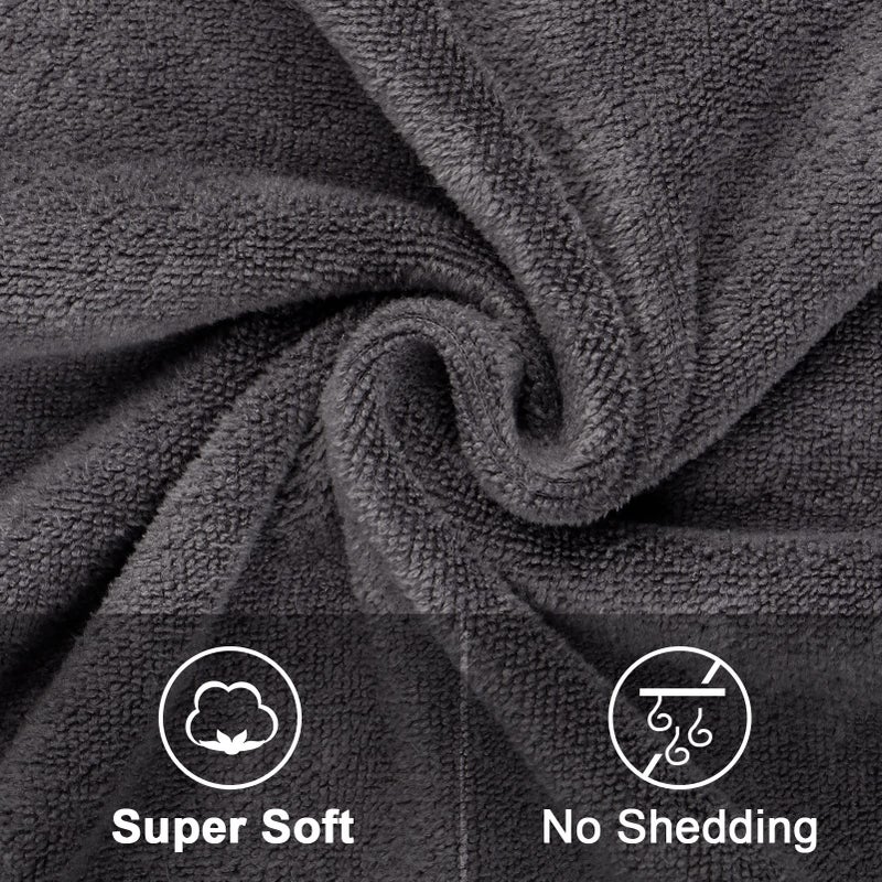 Orighty Bath Towels Pack of 2 - Soft Feel Grey Bath Towel Sets, Highly Absorbent Microfiber Towels for Body, Quick Drying, Microfiber Towel for Sport, Yoga, SPA, Fitness, (27â€™â€™ x 54â€™â€™) - Image 2