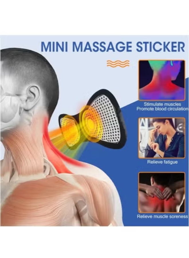5 Pcs Microcurrent EMS Mini Massage Device - EMS Bioelectric Acupoints Massager Lymphatic Drainage Massage Pad Cordless Portable Mini Electric EMS Neck Massager for Pain Relief - Image 2