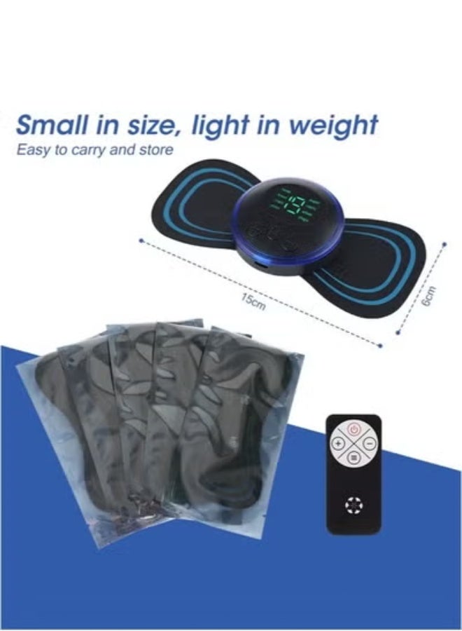 5 Pcs Microcurrent EMS Mini Massage Device - EMS Bioelectric Acupoints Massager Lymphatic Drainage Massage Pad Cordless Portable Mini Electric EMS Neck Massager for Pain Relief - Image 3