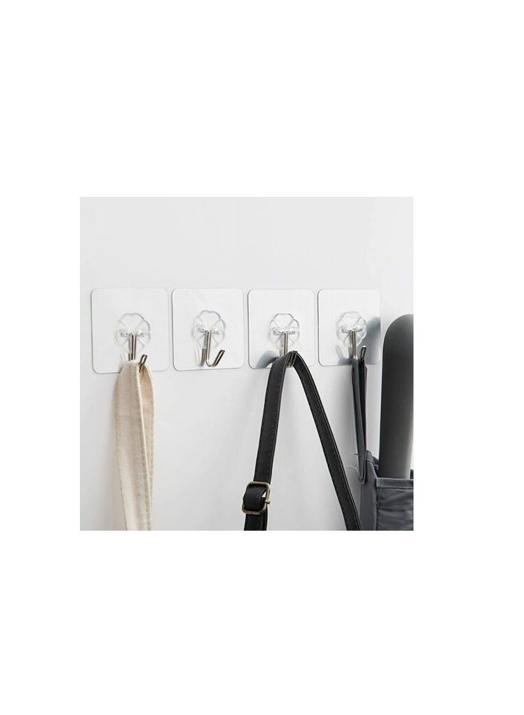 PROMASS 10 Punch-Free Strong Adhesive Hooks, Strong Transparent Suction Cup Sucker Wall Hooks, White - Image 2