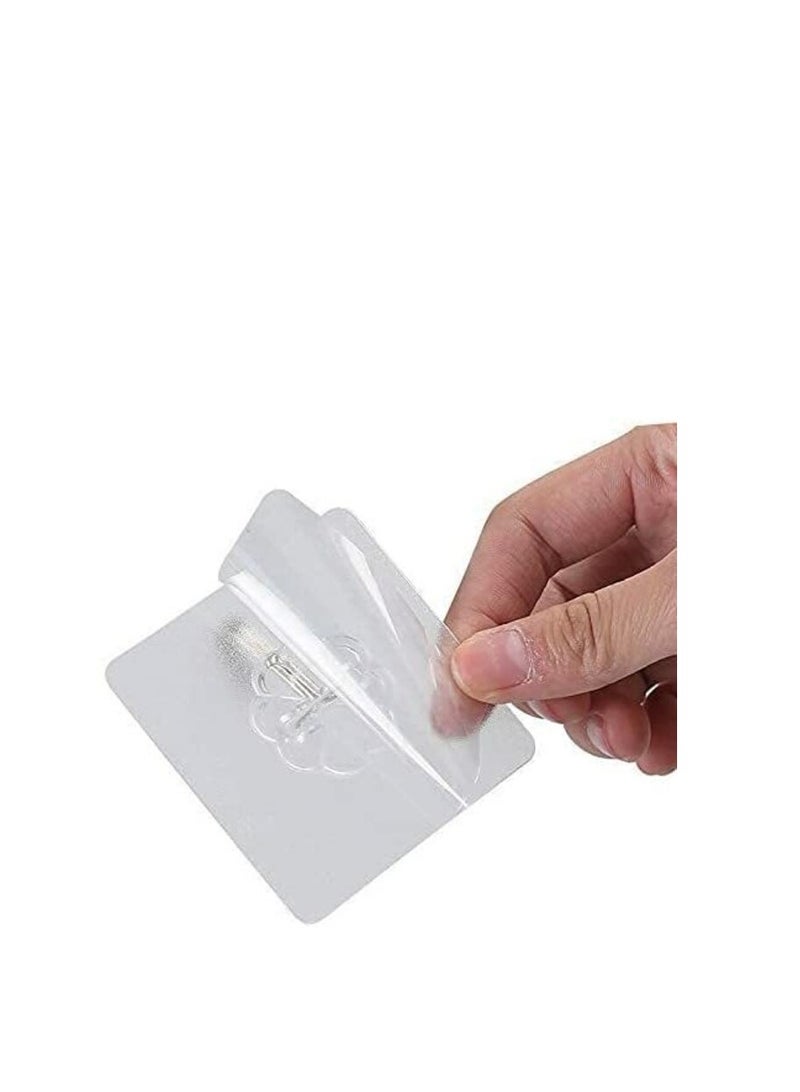 PROMASS 10 Punch-Free Strong Adhesive Hooks, Strong Transparent Suction Cup Sucker Wall Hooks, White - Image 1