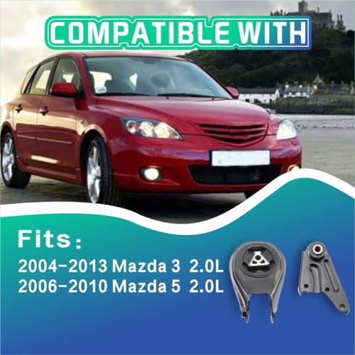 YBDDZH Engine Motor and Transmission Mount Kit Compatible with 2004-2013 Mazda 3 2.0L 2.3L & 2009-2013 Mazda 3 2.5L & 2006-2015 Mazda 5 2.3L Automatic OE A4405 B37F39040F A4418 BFD139010A Set of 2 - Image 2
