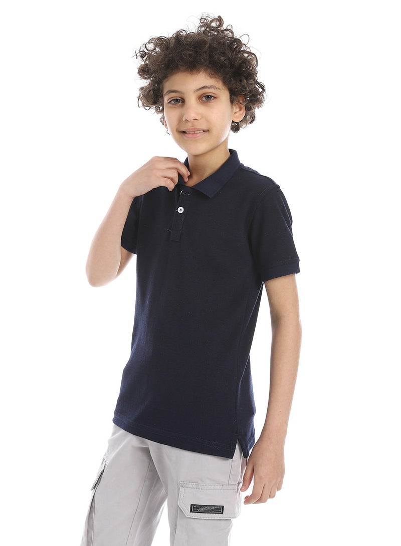 Andora Boys Elite Pique Polo shirt_Navy - Image 2