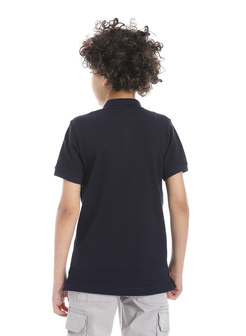 Andora Boys Elite Pique Polo shirt_Navy - Image 3
