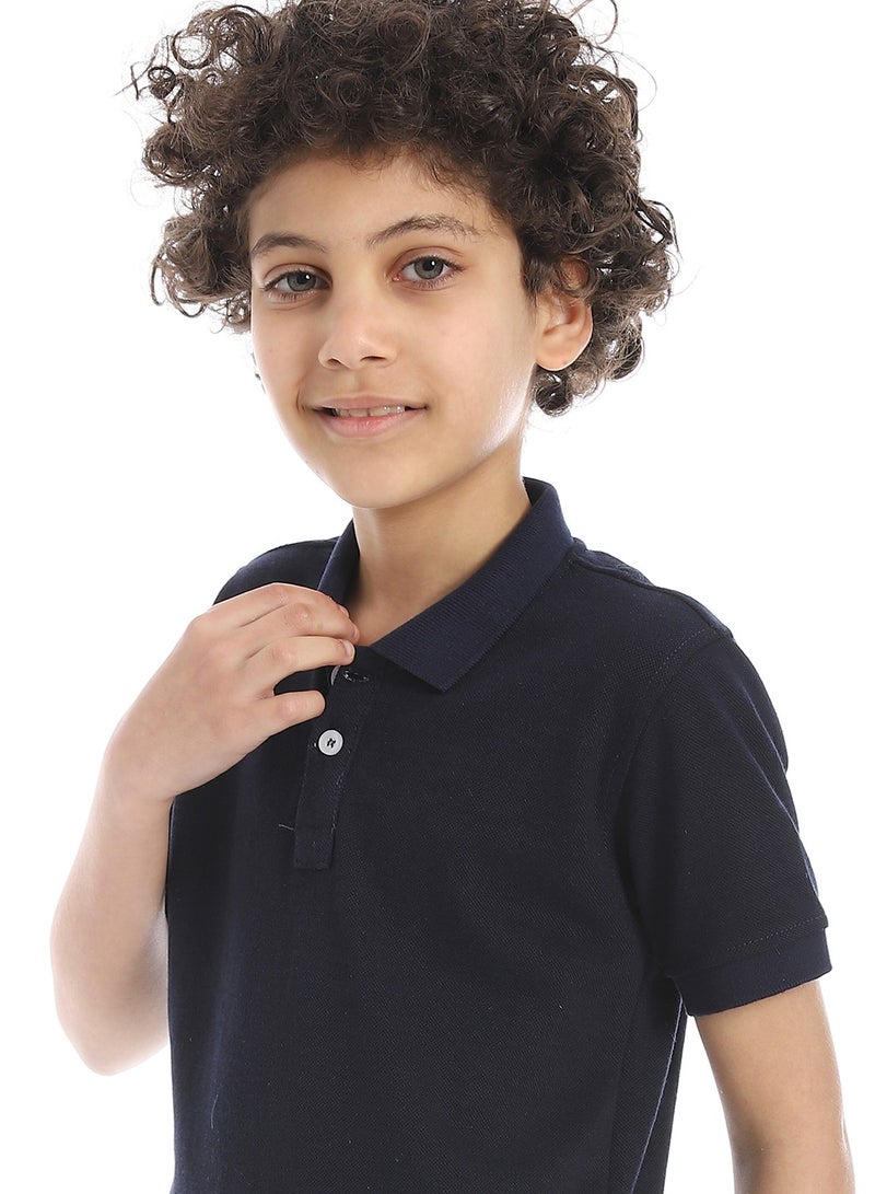 Andora Boys Elite Pique Polo shirt_Navy - Image 4