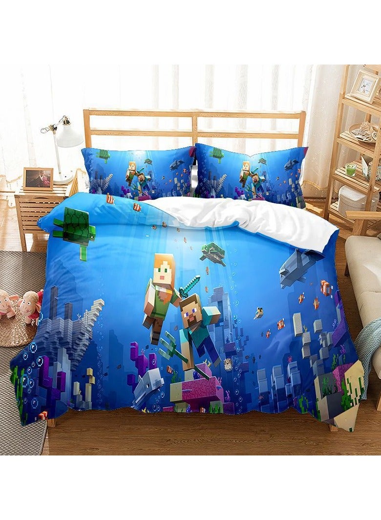 Minecraft Game Peripheral Bedding Three-Piece Set 180*210cm - Image 1