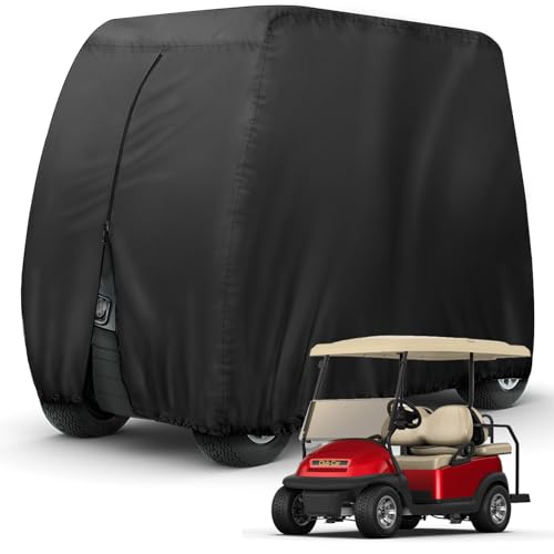 NEVERLAND Golf Cart Cover 6 Passenger Heavy Duty, 420D Waterproof Golf Cart Covers Extended Roof Compatible with EZ GO Club Car Yamaha Golf Carts, Outdoor Dustproof 6 Seat Club Car Cover (Up to 138 Inch) - Image 1