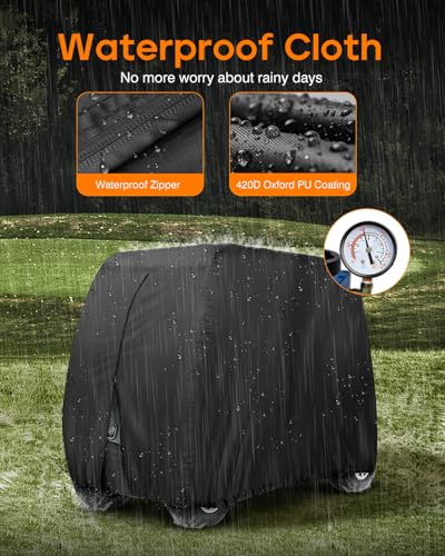 NEVERLAND Golf Cart Cover 6 Passenger Heavy Duty, 420D Waterproof Golf Cart Covers Extended Roof Compatible with EZ GO Club Car Yamaha Golf Carts, Outdoor Dustproof 6 Seat Club Car Cover (Up to 138 Inch) - Image 5
