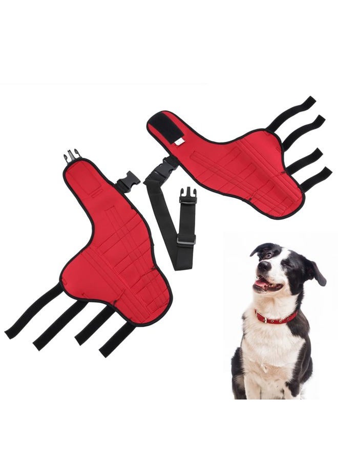 Generic Dog Knee Brace Adjustable Dog Double Rear Leg Brace with Metal Hinged Flexible Support and Reflective Seat Belts Dog Acl Brace Hind Leg Red (S)  - Image 5