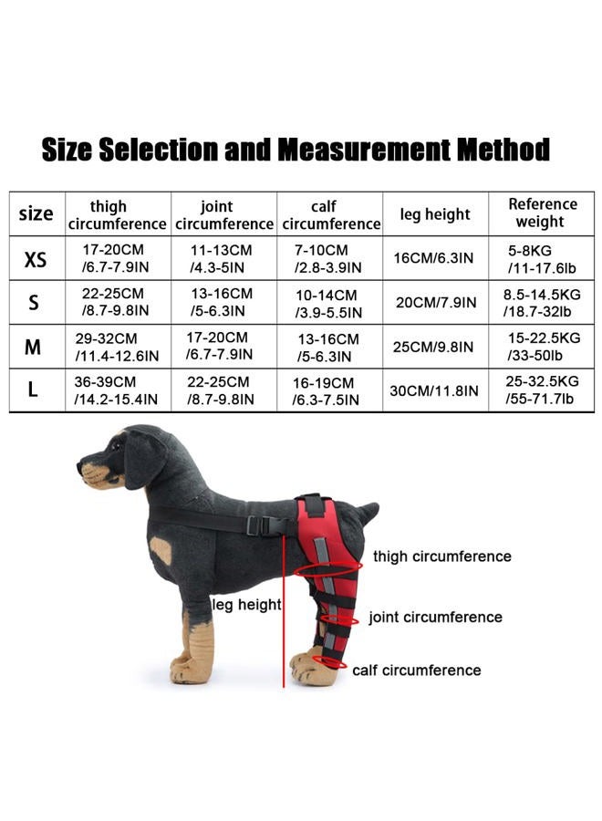 Generic Dog Knee Brace Adjustable Dog Double Rear Leg Brace with Metal Hinged Flexible Support and Reflective Seat Belts Dog Acl Brace Hind Leg Red (S)  - Image 4