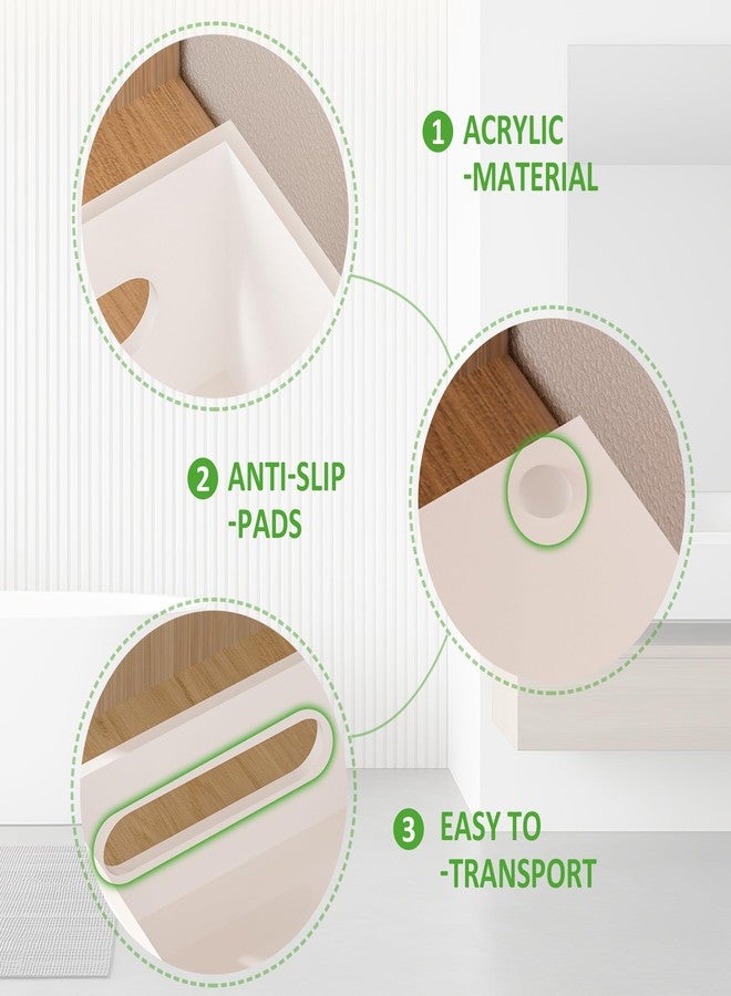 Hexsonhoma White Toilet Basket Tank Tray, Acrylic Bathroom Basket, Back of Toilet Organizer for Paper Storage, Anti-slip and Moisture-proof - Image 4