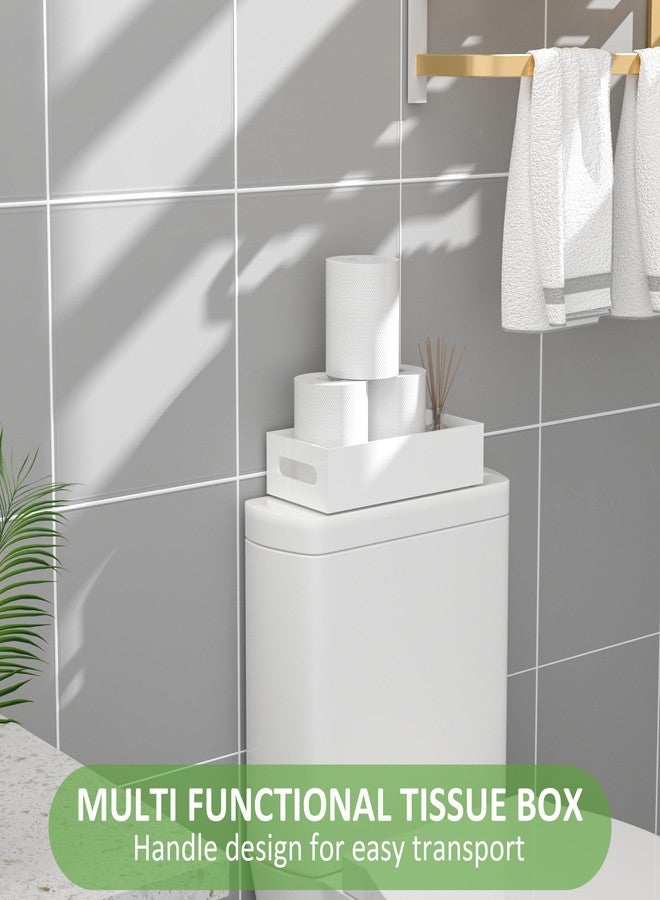 Hexsonhoma White Toilet Basket Tank Tray, Acrylic Bathroom Basket, Back of Toilet Organizer for Paper Storage, Anti-slip and Moisture-proof - Image 3