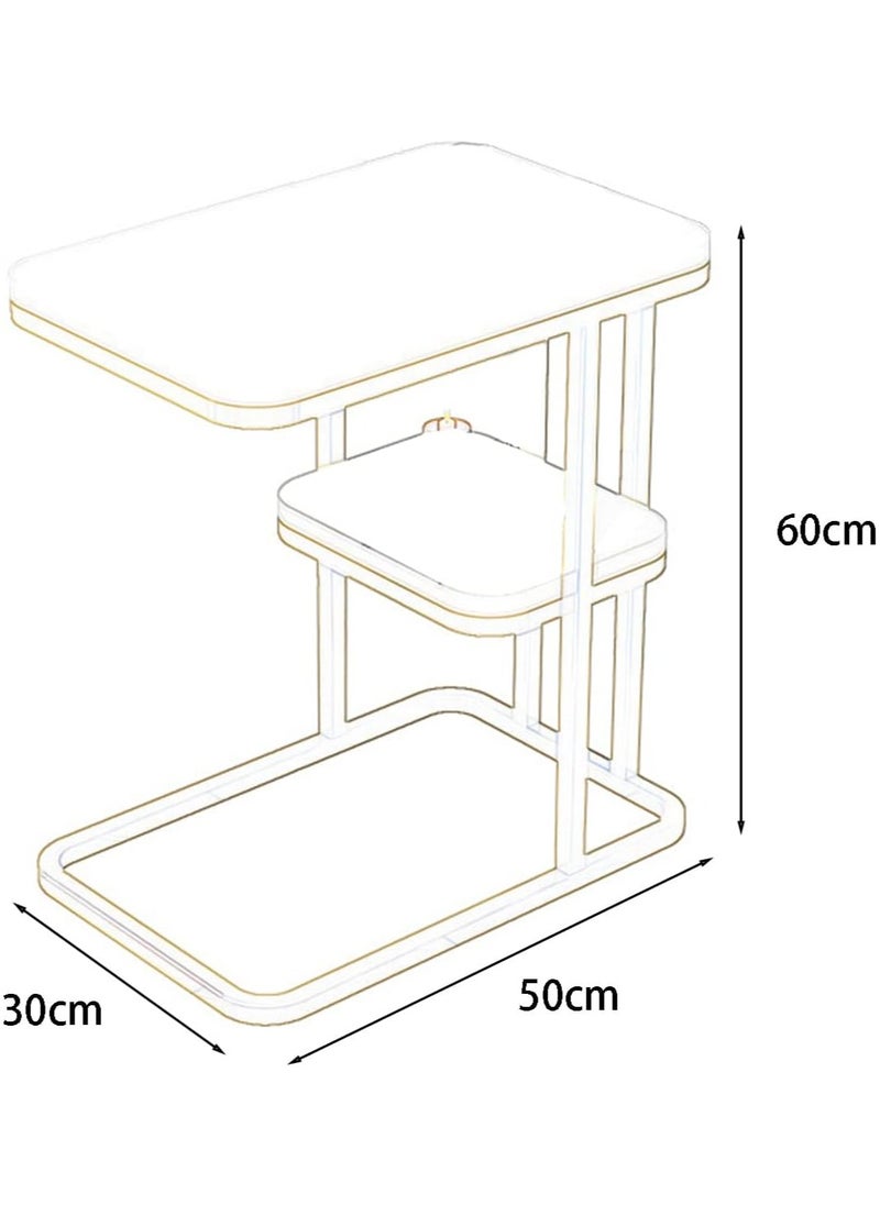 DubaiGallery Sofa Side Table, Wrought-Iron Double Bed Side Table/Afternoon Tea Table, Marble Table top  - Image 4