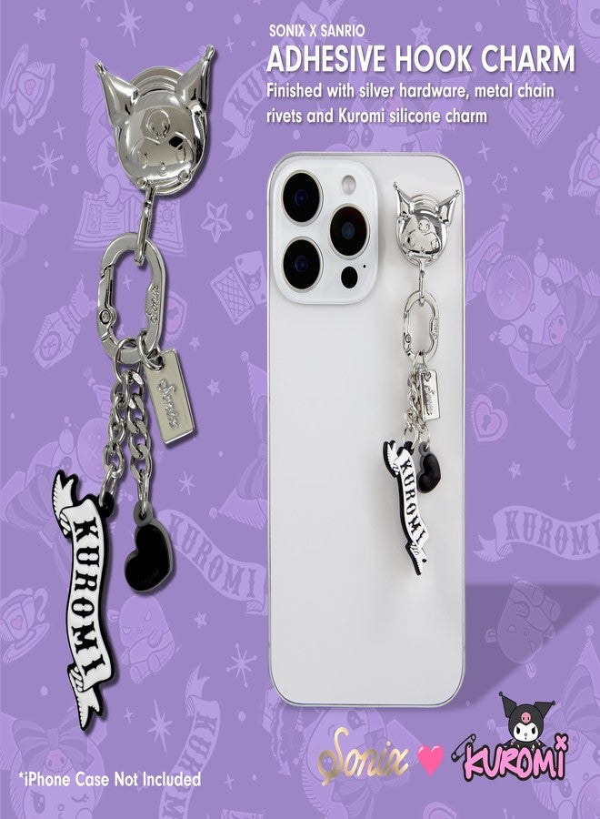 Sonix x Sanrio Phone Charm with Adhesive Hook | Smartphone Charm Hook with Carabiner Ring and Unique Charms | Kuromi - Image 2